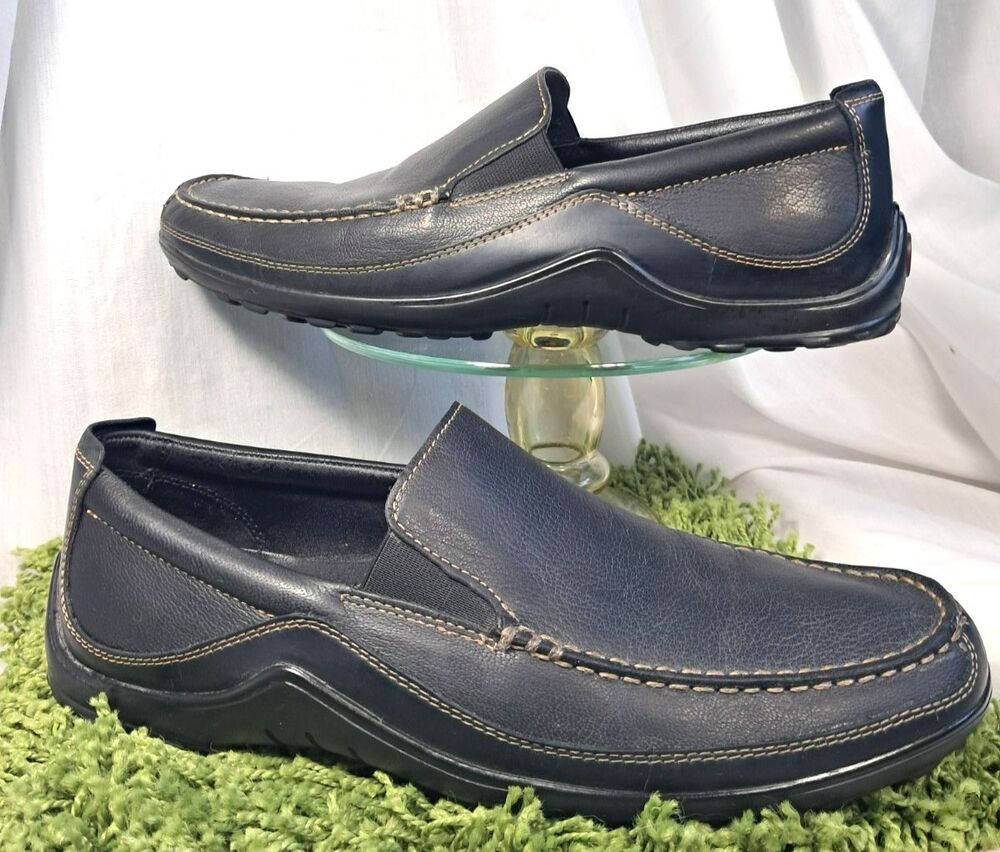 Cole Haan Tucker Venetian Black Leather Slip-On Driving Loafer Mens 10.5 CO3557